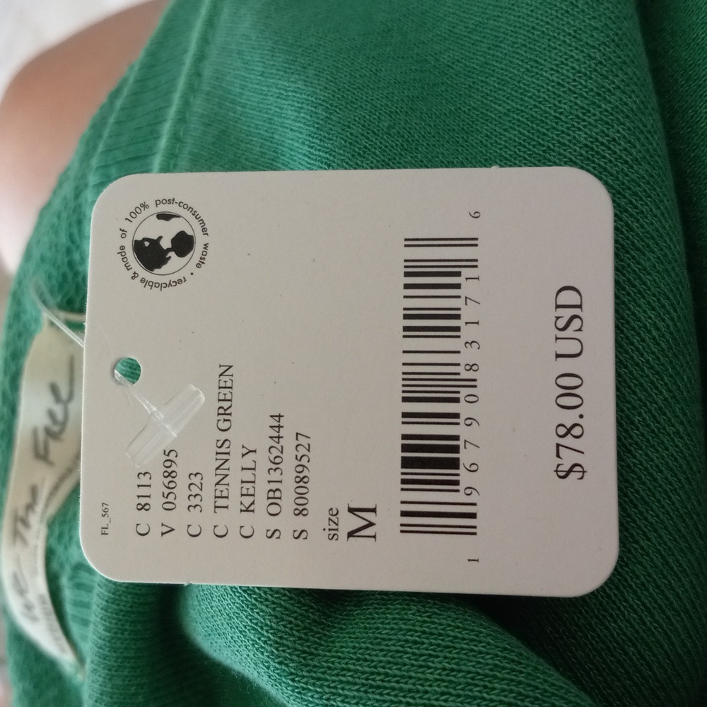 NWT FREE  PEOPLE CAMDEN TENNS GREEN SIZE MEDIUM - Picture 11 of 12